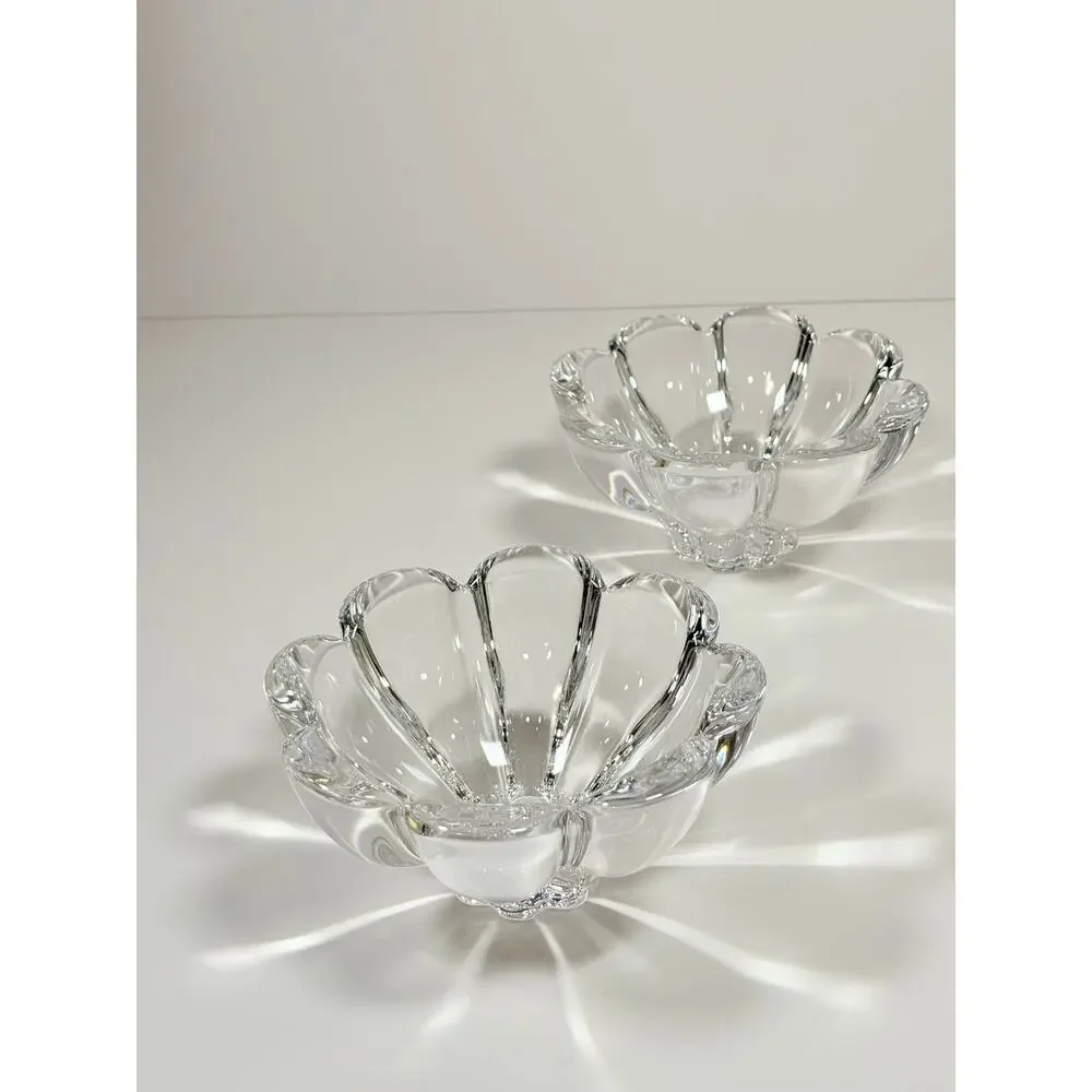Vintage Crystal 6” Trinket Dish ~ Set of 2